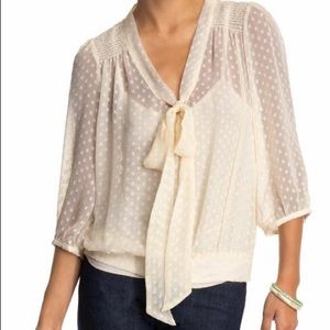 Swiss Dot Secretary Blouse